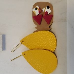 Colorful set of faux leather earrings